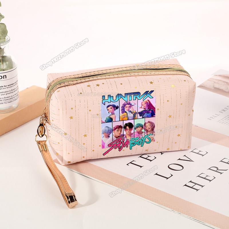 Borsa per Cosmetici Demon Hunters KPop Rumi Mira Zoey Borsa Clutch per Trucco da Ragazza Organizzatori per Pennelli da Trucco da Viaggio da Donna Necessaire