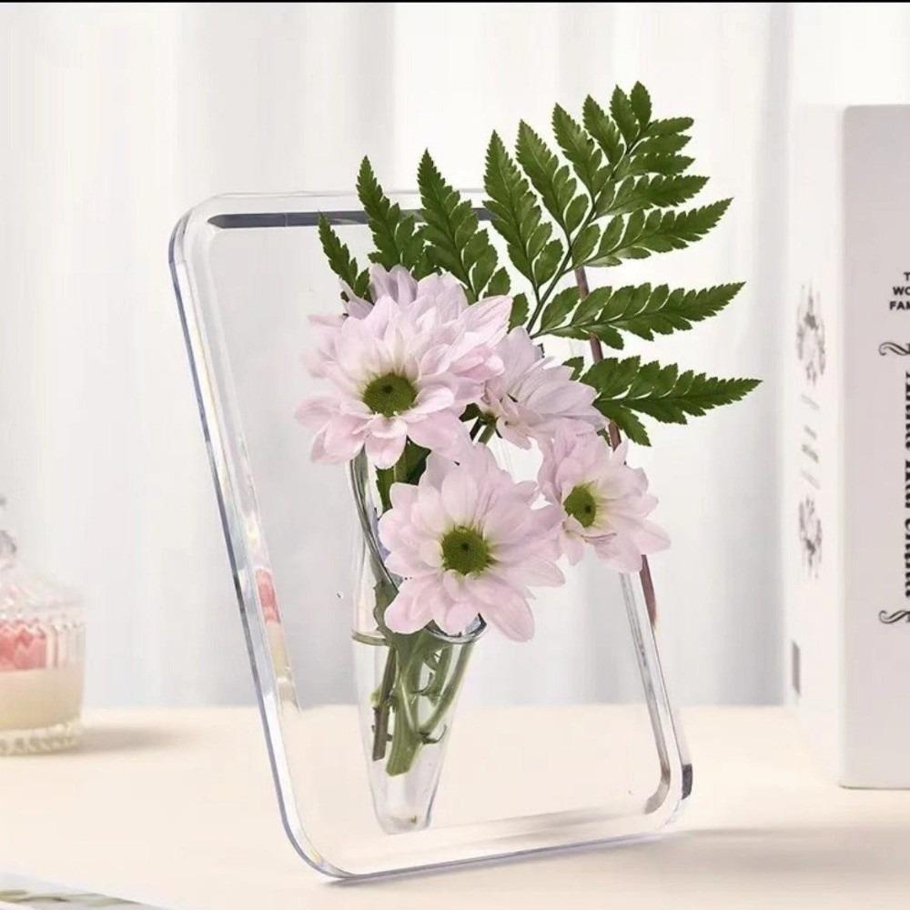 Creative Acrylic Photo Frame Vase Transparent Fresh and Dried Flower Flower Container Hydroponic Flower Vase Art Decorations