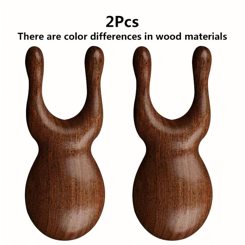 1/2pcs Eyes Facial Wood Gua Sha Tool, Natural Sandalwood Wooden Nose Guasha Massage Tools, Face Manual Meridians Massager Tool