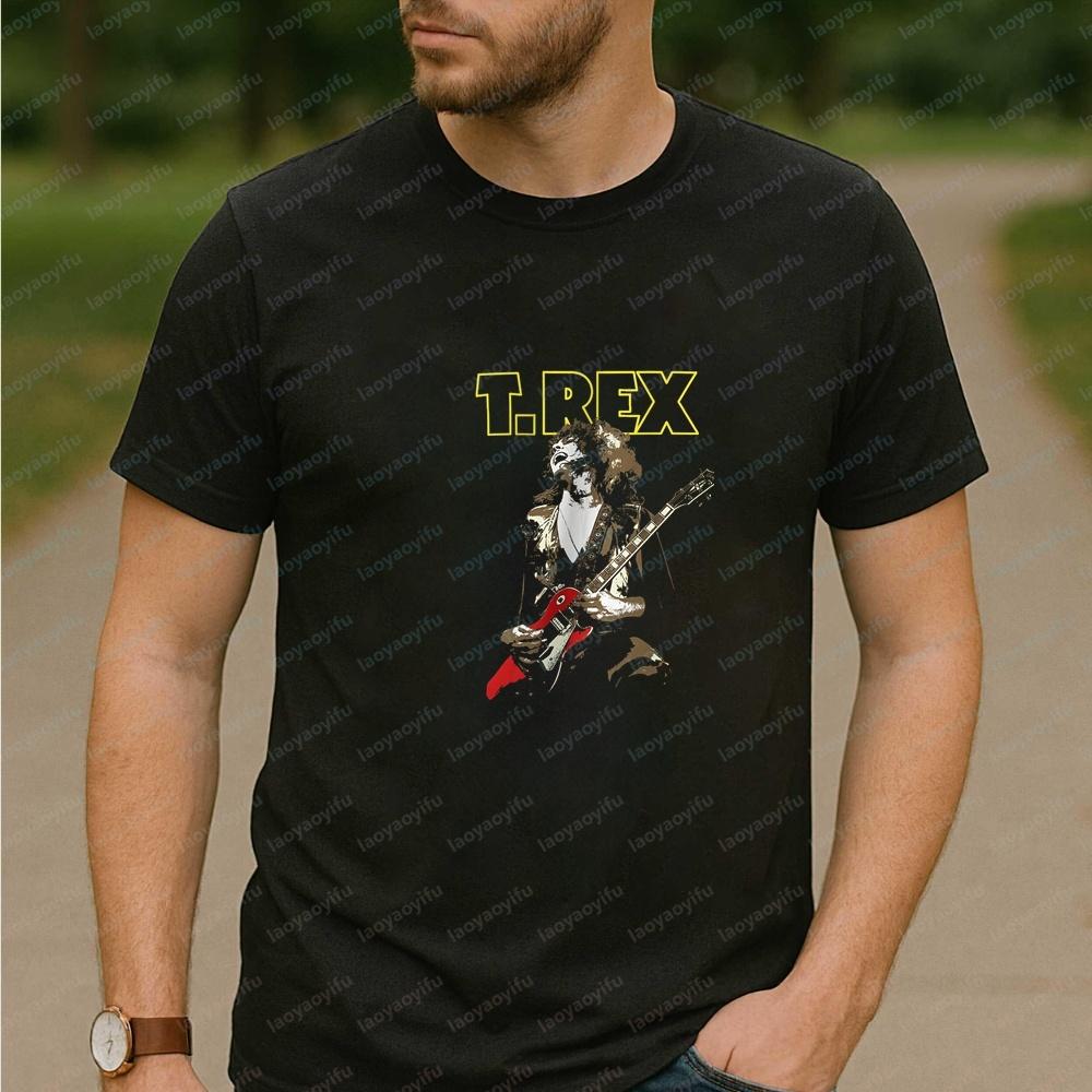 New Style Tops and Tshirts Featuring The British Rock Band TRex Shortsleeved Comfortable Tshirts for Both Unisex and Unisex