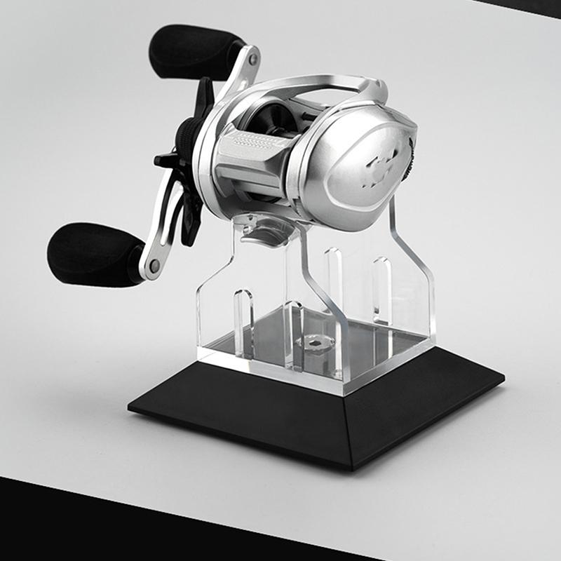 Acrylic Fishing Reel Display Holder Spinning Baitcasting Reel Stand Rack Durable Non Slip Water Drop Wheel Display Stand Support
