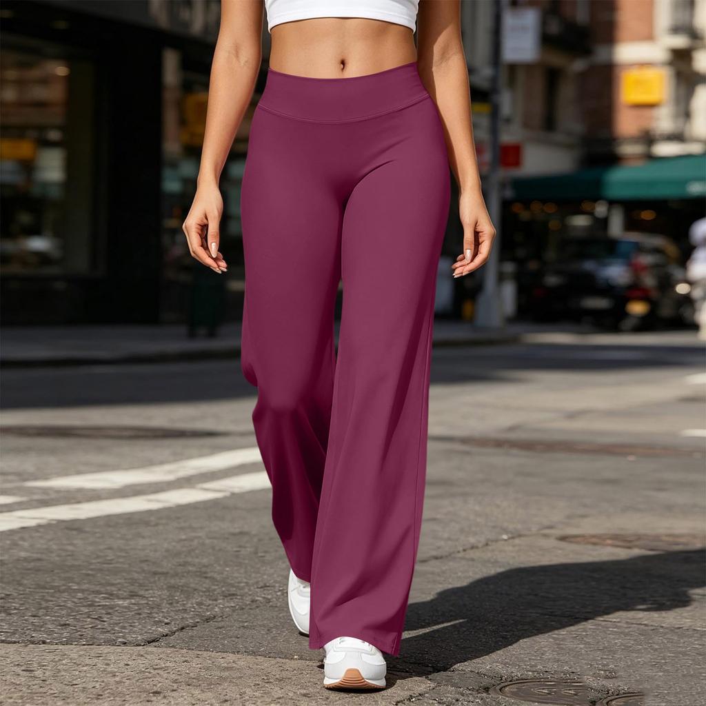 Women's High Waist Straight Leg Yoga Pants with No Toe Design