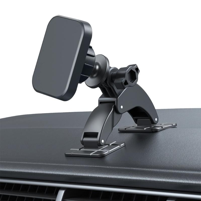 ABS Magnetic Car Phone Holder Support Feature Easy Installation for Drivers Firm Adhesion to Curved Dashboard