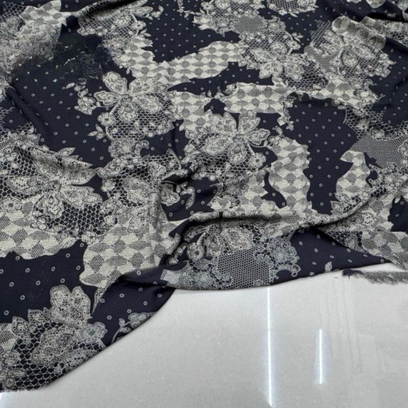 100x150cm Floral Printed Style Fabric Summer Silk Chiffon Fabric for Diy Sewing Soft Comfortable Dress Shirt Pajamas Pants
