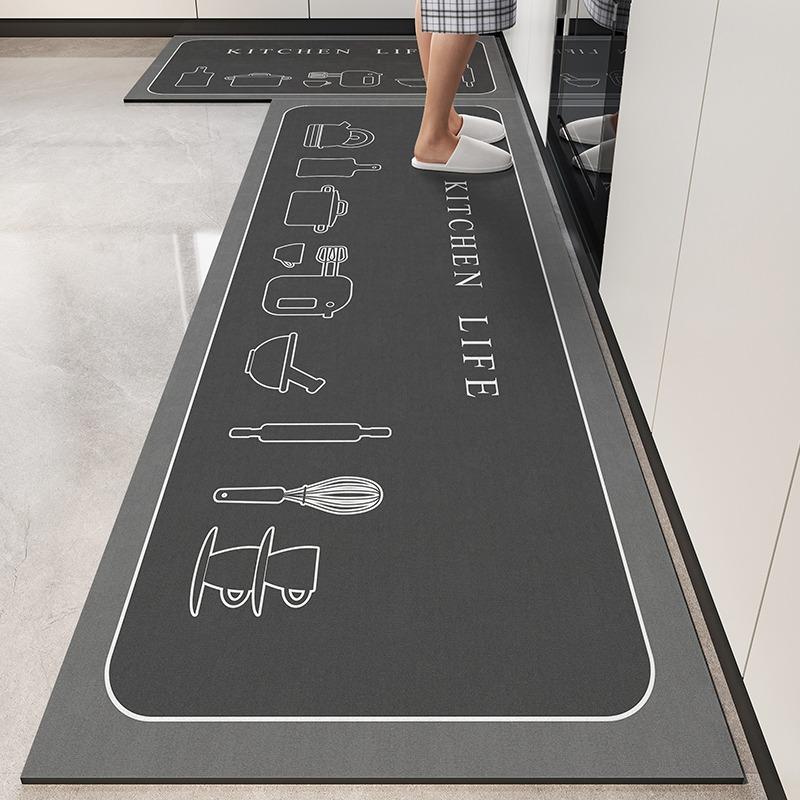 Mat For Kitchen Pvc Waterproof Carpet Anti-Slip Home Decoration Area Rug Leather Entrance Doormat Alfombra De Cocina