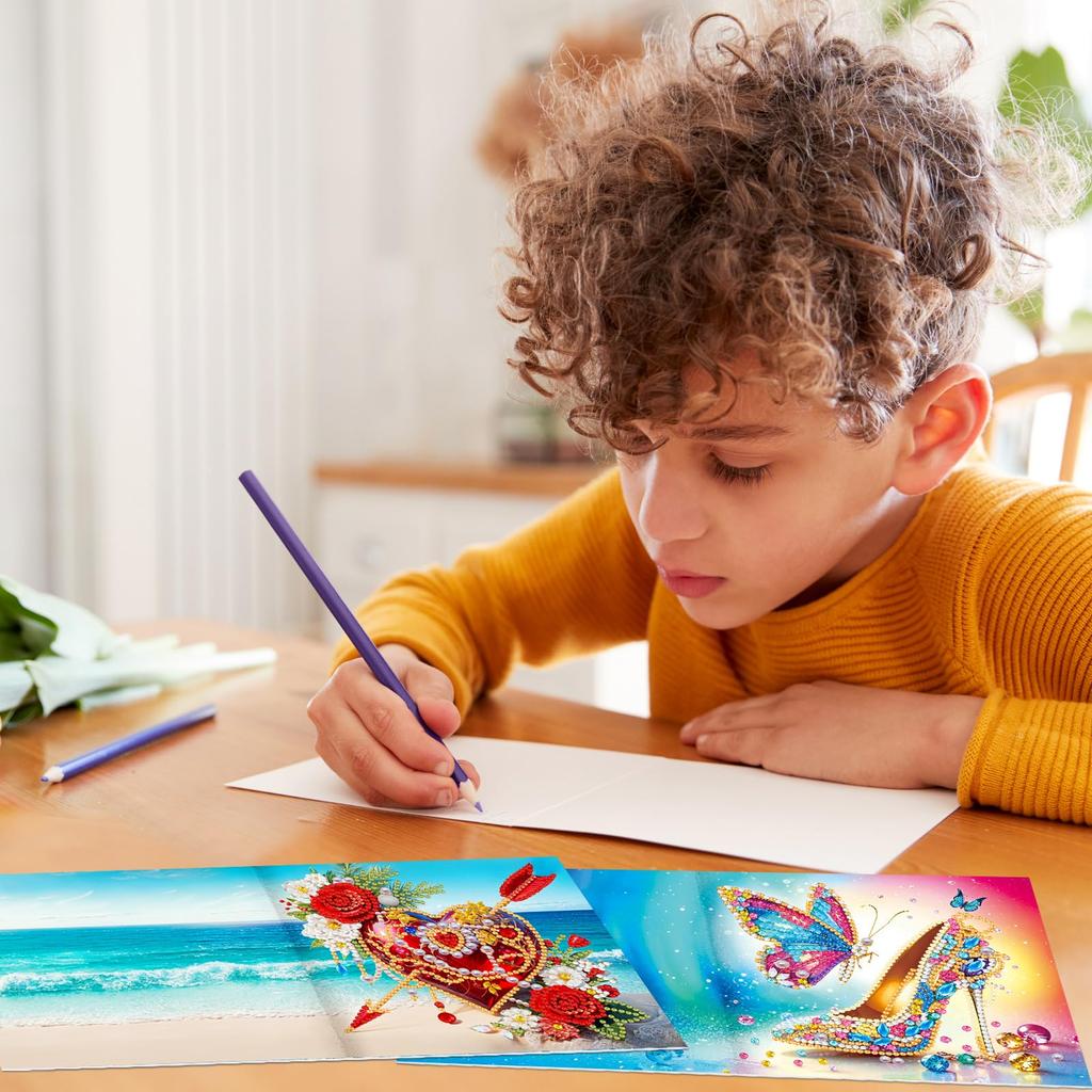 Diamond Painting Greeting Cards Handmade Diamond Art Cards Diamond Art Greeting Cards Arts Crafts for Birthday Thanksgiving Day