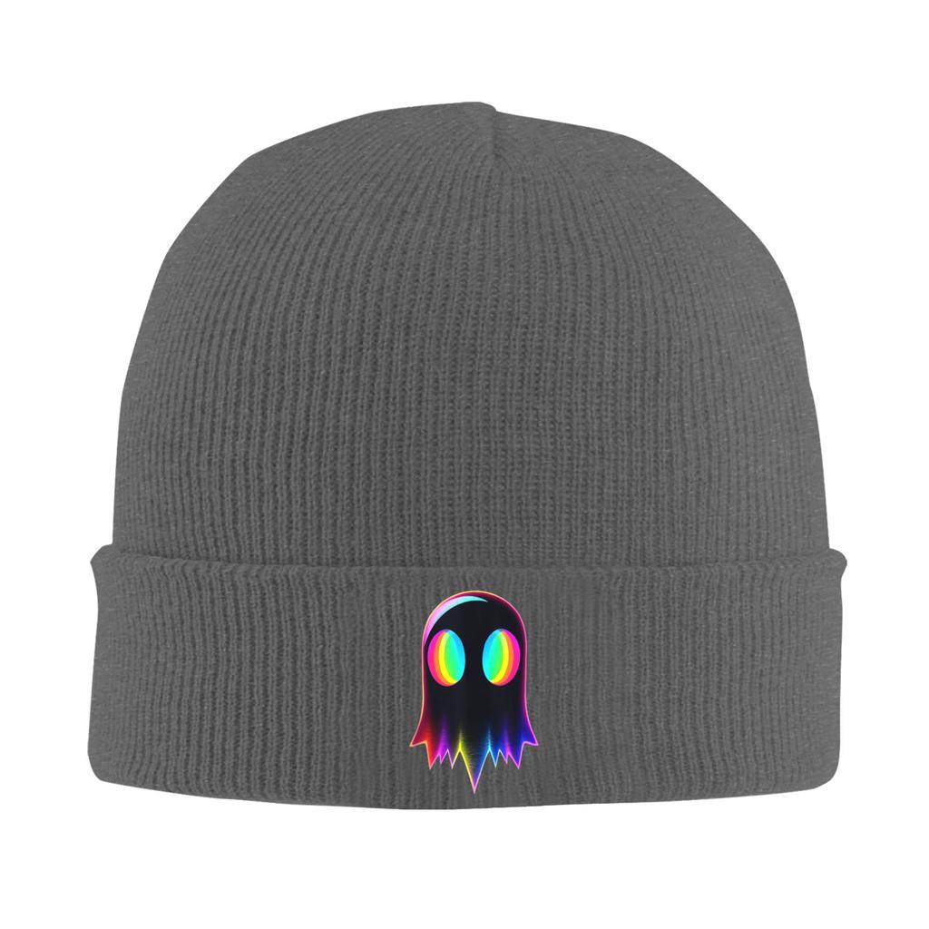 Ghost Trippy Vaporwave Electro Techno EDM Halloween Rave Beanie Hats Skullies Beanies Men Casual Elastic Caps Autumn Outdoor