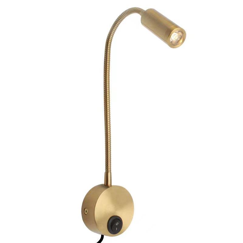 Wall Lmap Sconces Clamp Light 3W Bedroom Lamp On/Off Switch White Silver Black Flexible Gooseneck Home Bedside Reading Lights