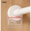 4 Pcs Transparent Adhesive Curtain Rod Brackets No Drilling Strong Load Bearing For Bathroom Bedroom Home Use
