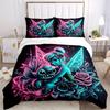 3pcs Tinker Bell and Stitch Quilt Cover Set (1 Quilt Cover + 2 Pillowcases Without Pillow Core), High-Definition Printing for Home and Dormitory.