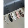 Mezzanine Slippers Women's Summer Wear Metal High-end Fashion Slope Heel Pointed Cold Slippers