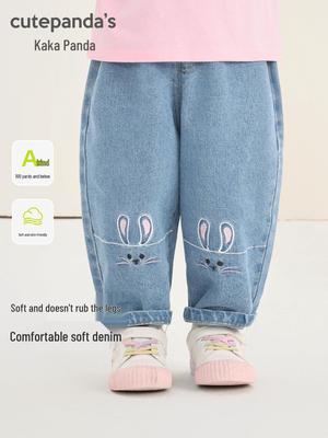 Kaka Panda Mädchen Frühling/Herbst Lässige Jeans für Kleinkinder und Babys
