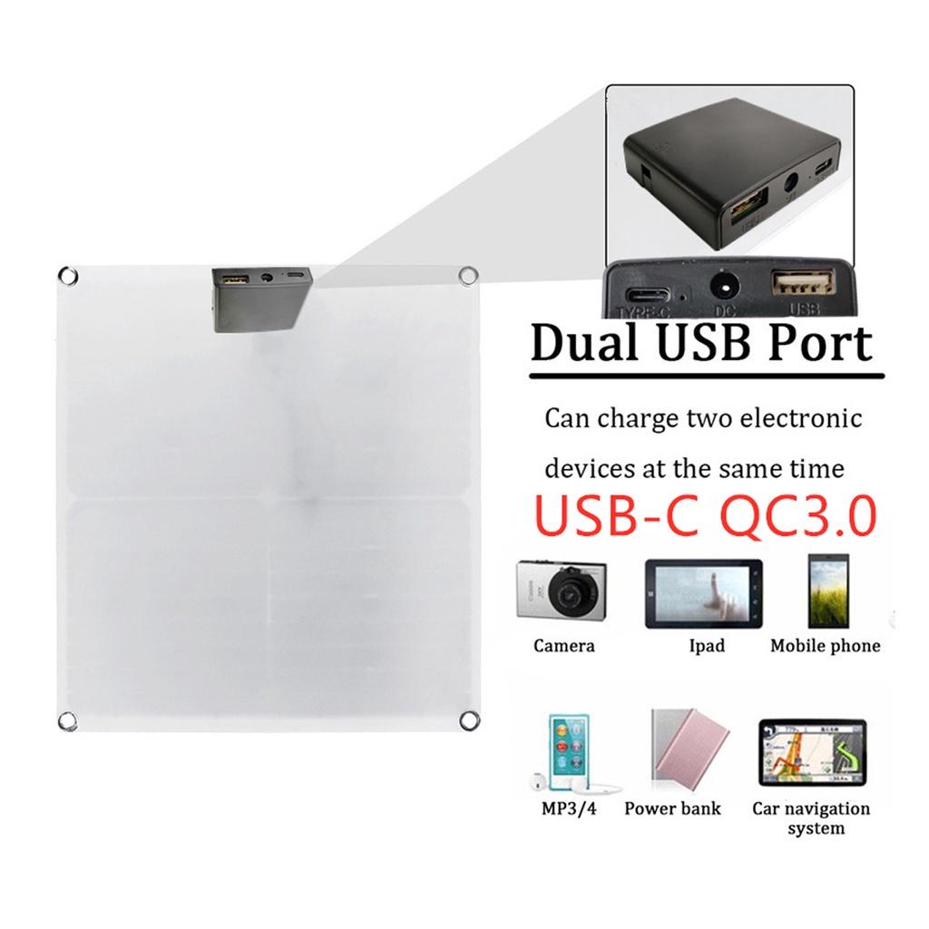 1Dual USB Solar Panel Monocrystaline Solar Cells Solar Panel with 10-50A Controller for Car Yacht RV Battery 200W 2V