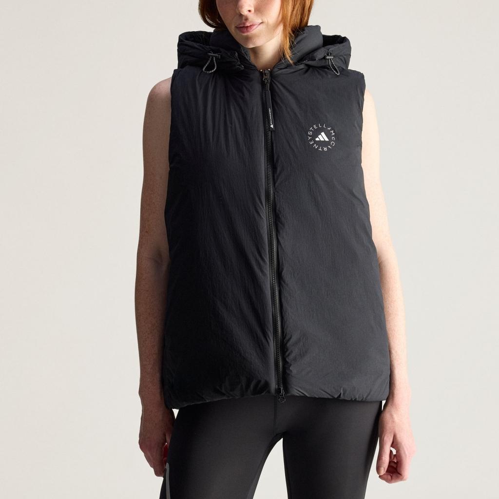 Adidas X Stella McCartney Collaboration Logo Sleeveless Hooded Zip Vest Women Vests JW2038