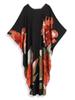 Plus Size Women Kaftan House Robe Bohemian Printing V Neck Homewear Beach Wear Bathing Suit Cover Up
