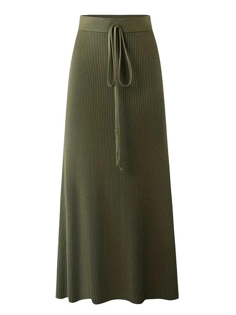 New High-Waist Slit Belt Skirt for Women: Korean Style, Slim, Temperament, Mid-Length Hip Skirt for Spring & Summer