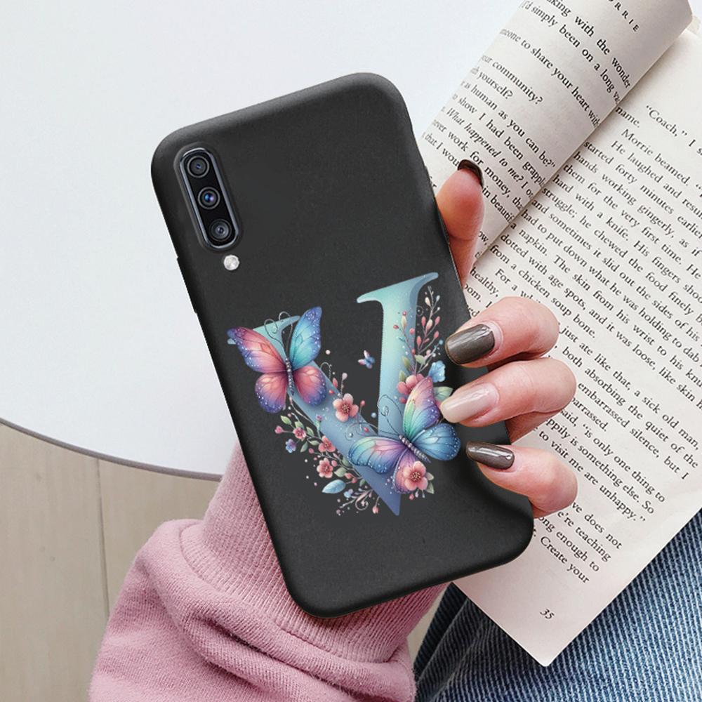 Colorful Letter Love Flower Butterfly Phone Case For Samsung Galaxy A50 A50S A06 A10 A11 A07 Girls Shell Shockproof Bumper Cover