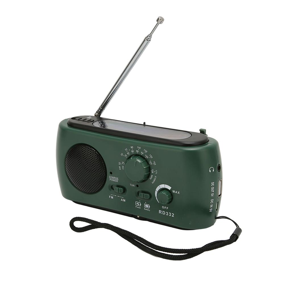 Solar Hand Crank Radio Multifunction Rechargeable Emergency Radio with Flashlight Function for Outdoor Camping Hiking