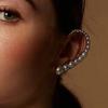 Elegant Imitation Pearl C-shape Symmetry Ear Cuff for Women Gold Plated No Piercing Clip Earrings Brides Wedding Jewelry