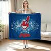 Cleveland Indians Print Flannel Blanket High Quality Warm Comfortable Cover for All Seasons Perfect for Gifts Home Decor
