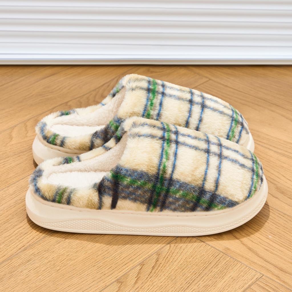 Platform Women Home Slippers Plush Warm Thick Bottom Slides Breathable Soft Non-slip Slippers Indoor Outdoor Men Casual Slippers