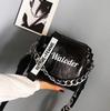 Trendy Women Letter Shoulder Bag Popular Female Handbag Holiday PU Messenger Exquisite Crossbody Bag