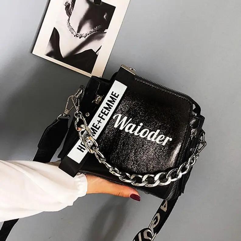 Trendy Women Letter Shoulder Bag Popular Female Handbag Holiday PU Messenger Exquisite Crossbody Bag