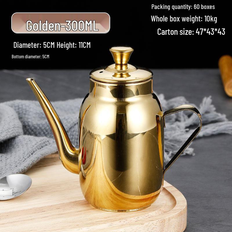 Stainless Steel Oil & Vinegar Pot with Lid for Kitchen & Restaurant Use