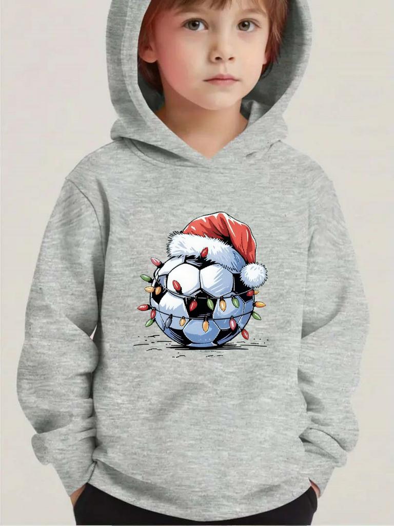 2025 New Youth Christmas Sweatshirt Top Jacket Boys' Autumn Winter Sweatshirt Hoodie, Autumn Winter Warm Long Sleeve Hooded