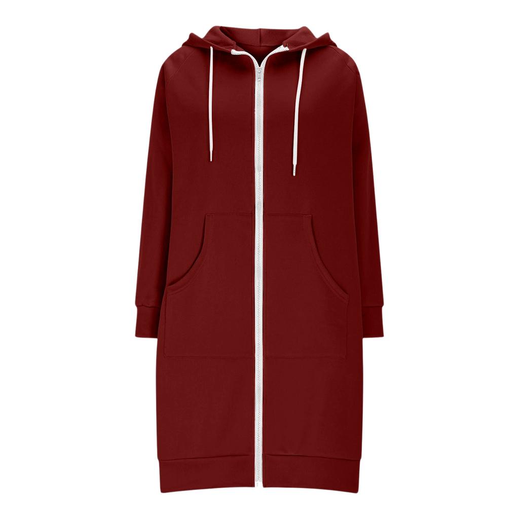 Women's Fashion Raglan Sleeve Long-Sleeve Casual Jacket With Zipper Hoodie