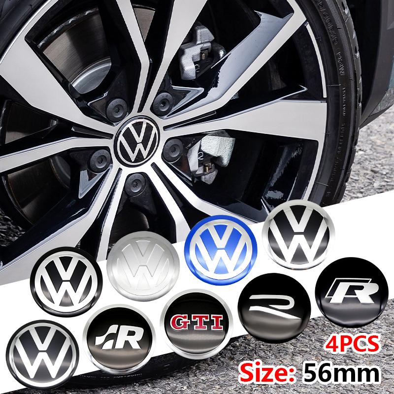 For Volkswagen 4PCS Car Wheel Center Hub Cap Logo Sticker Emblem Badge Cover For VW Volkswagen Polo Golf Passat Tiguan Jetta Touareg Magotan
