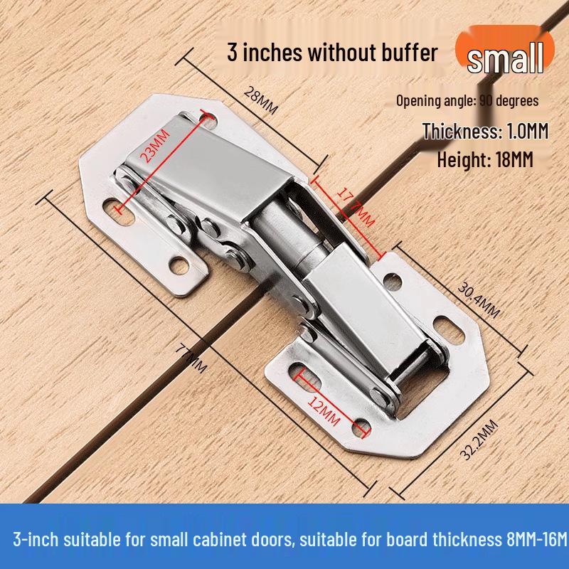 Balamale cu amortizare cu aplicare completă fără găurire, Balamale pliabile pentru dulap de haine și dulap de bucătărie