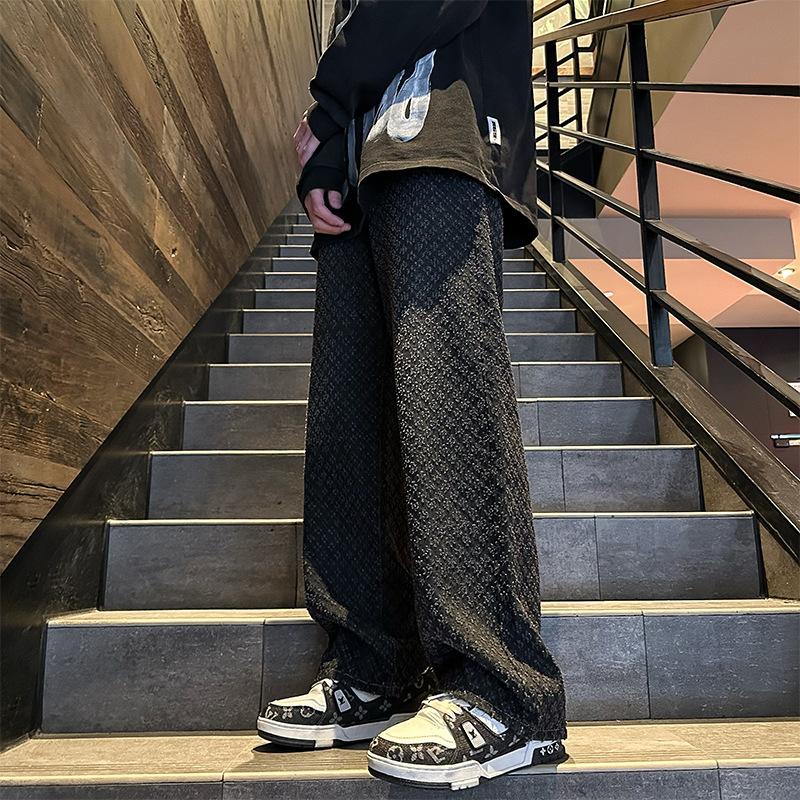 Nuovi Jeans da Uomo Stile Americano Retrò con Motivo a Stelle, Vestibilità Larga Dritta, per Primavera e Autunno