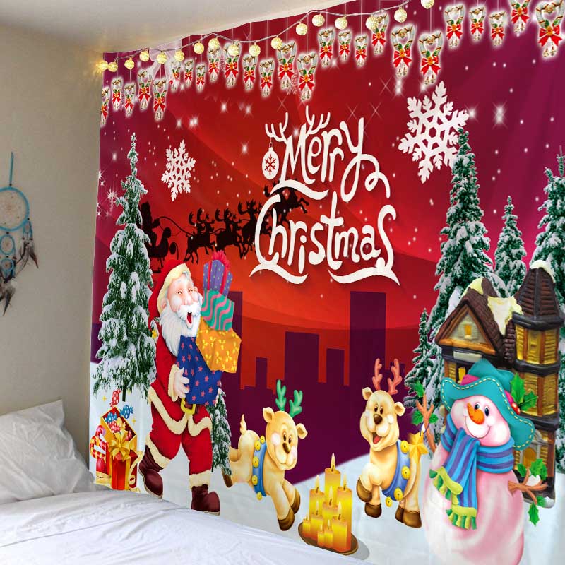 Санта-Клаус камин подарок настенный гобелен Рождественская елка спальня гостиная — фото 3