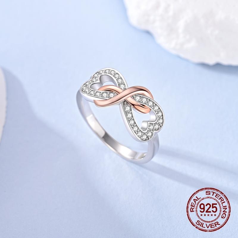 Original 925 Sterling Silver  Infinite Love Rings for Women Girls Jewelry Birthday Anniversary Gifts