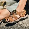 Velká velikost Pánské sandály Léto Antikolizní Outdoor Walking Treking Neformální obuv Kožená Turistika Muži Pantofle Plážové brodící boty