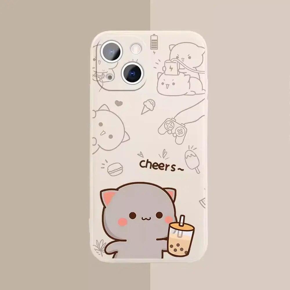Animation Fashion Soft Lovely Phone For Iphone XS 7 Plus 6 14 Max X 12 13 11 6s 8 Mini Pro XR Silicone Silicon TPU Straight Soft Case Cover