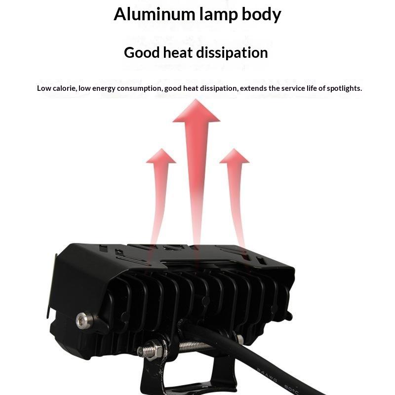 1Pcs Motorcycle Led Spot Light Dual Color Hi/Low Beam Fog Lamps For Car Trucks Suv Utv 12V Mini Lens Headlight Driving Light