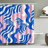 Blau Weiß Rosa Duschvorhang Badezimmer Dekor Wasserdichtes Gewebe Badezimmerzubehör Muster Heimdekoration Modernes Design Prin