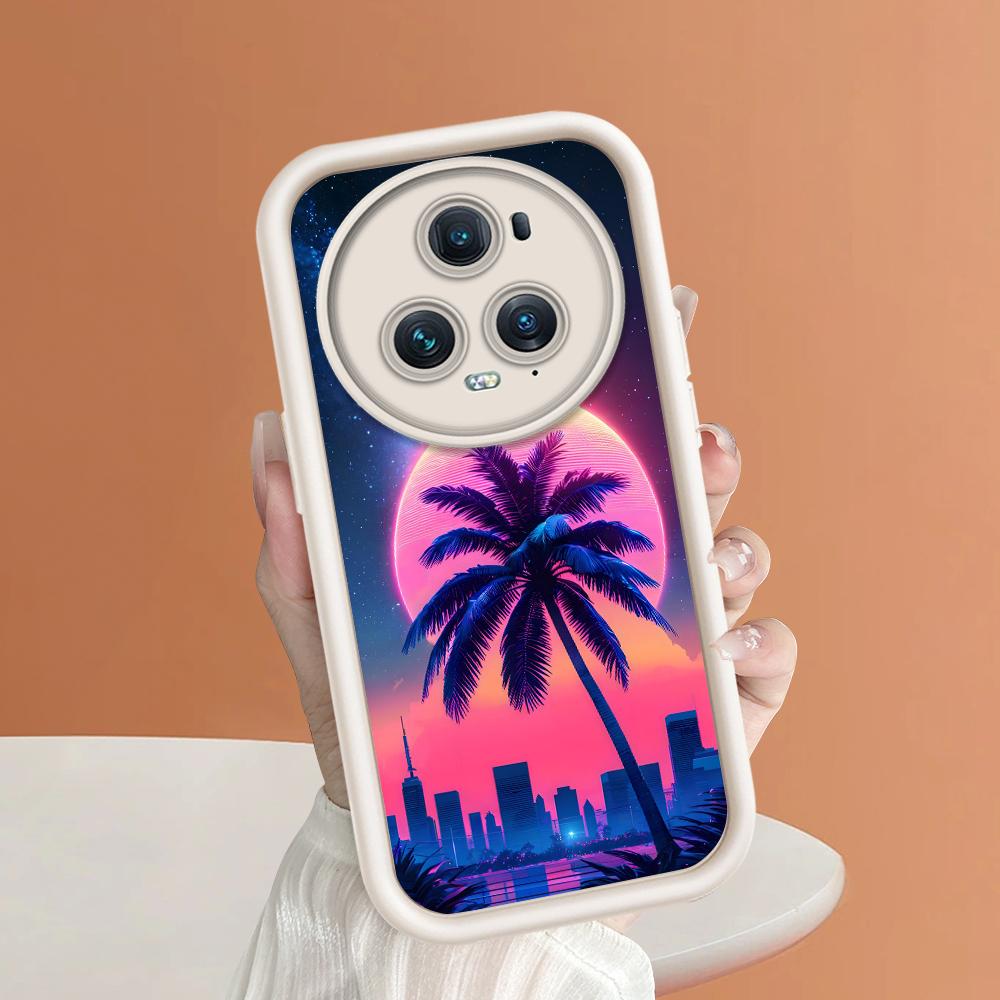 Mäkký silikónový štvorcový rebrík so vzorom tlače Kryt telefónu Úplný kryt fotoaparátu Gumené puzdro odolné voči nárazom pre Huawei Honor