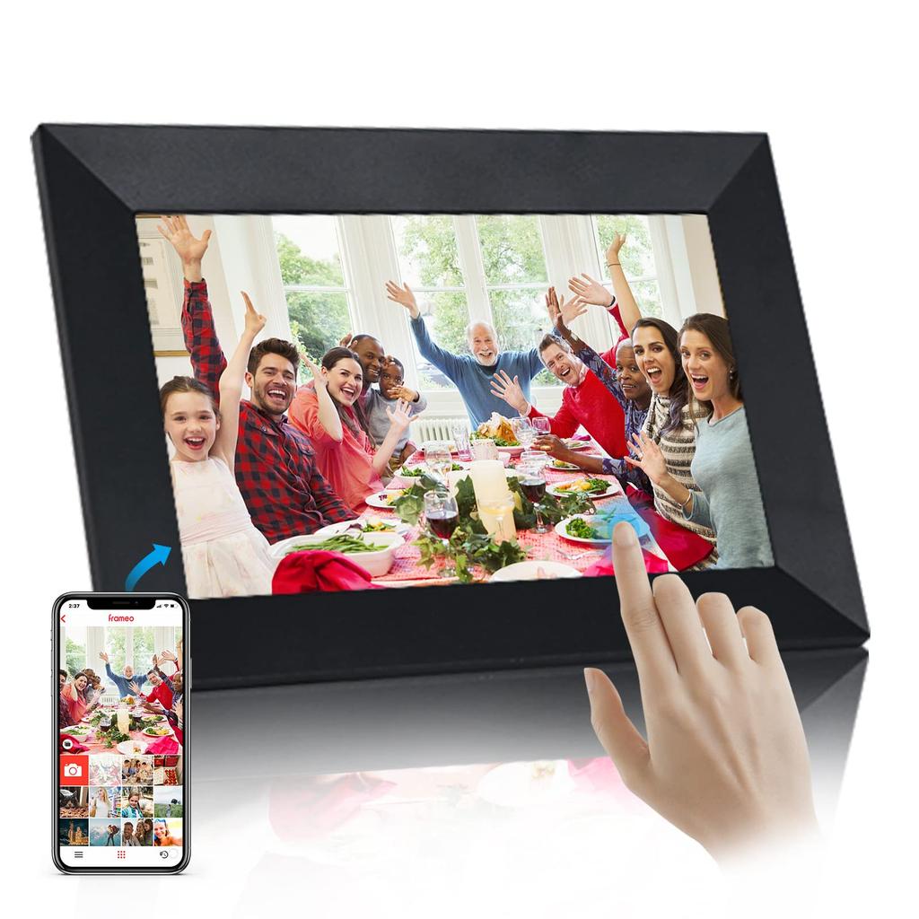 Digitaler Bilderrahmen mit kompatibler Auflösung (Zoll) Touchpanel 16 GB Speicher Automatische Rotationsfunktion Unterstützt bis zu 32 GB Geschenk Kostenlose App Japanische Anleitung