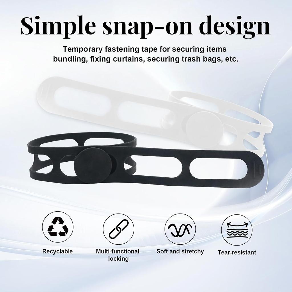 Universal Silicone Latch Strap 2-Pack, Self-Locking Lid Holder for Slow Cookers and Pots, Spill-Resistant Travel Accessory, Yoga Mat Strap and Cord