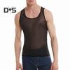 Herren Mesh-Tanktop, ärmellos, glitzernd, transparent, lässig, durchsichtig, Muskel-T-Shirt für den Alltag im Fitnessstudio