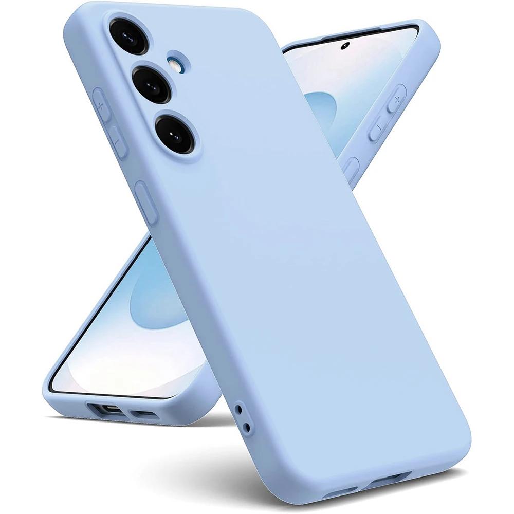 

Рідкий силіконовий чохол для SM Galaxy S25 S24 S21 FE S23 S22 Ultra Plus Ударостійкий Матовий Цукерковий колір М яка накладка Чохол Galaxy S25 Ultra світло-синій колір