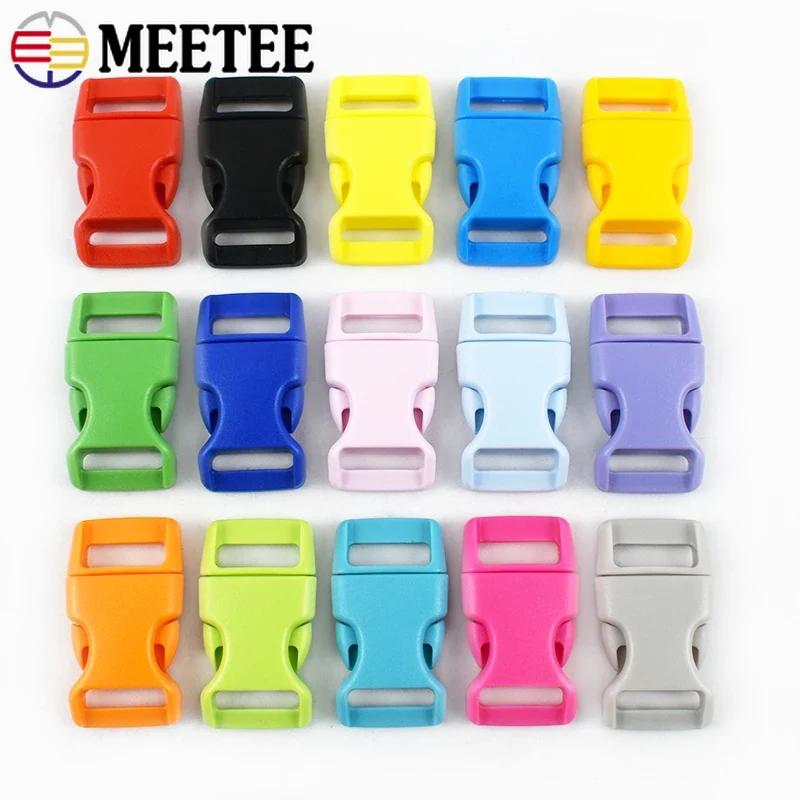 Meetee 10/20Pcs 10-25mm Plastic Side Release Buckle Bracelet Buckles Bag Strap Adjustable Dog Collar Clasp Leather Accessories