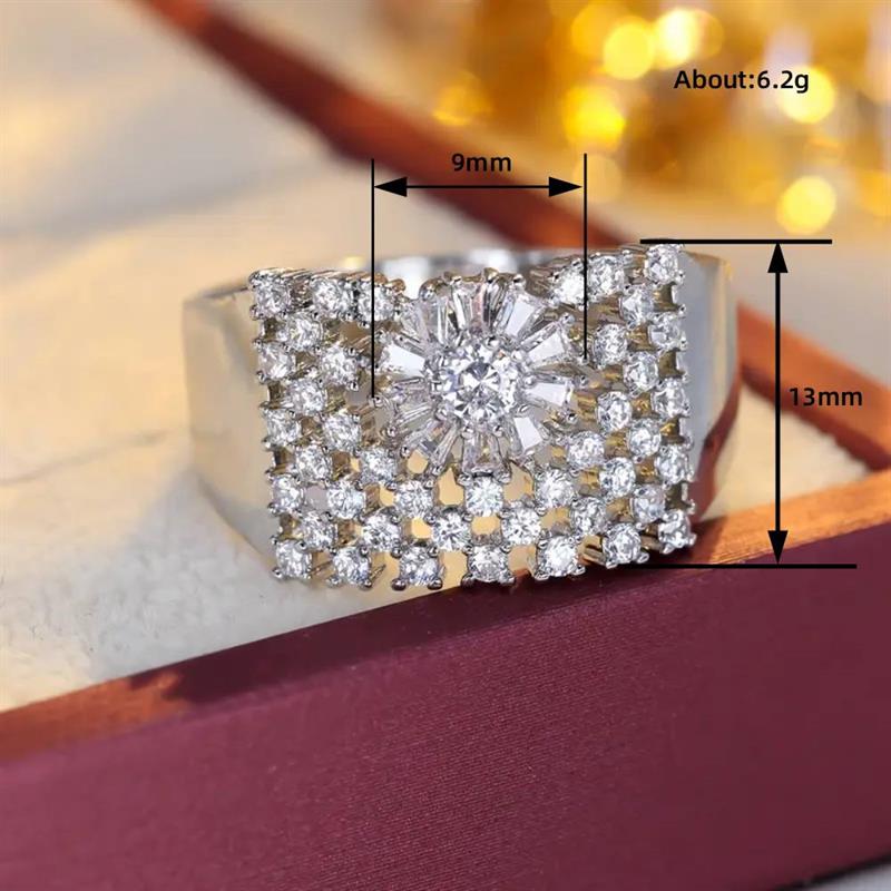 Xiaomi Huitan Sparkling Ring for Women Hollow Design Full Shining CZ Wedding Party Versatile Fashion Accessories Elegant Lady Jewelry