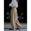 Early Autumn Commuting High Waisted Wide Leg Western Pants For Women, Loose Silhouette Texture Casual Pants