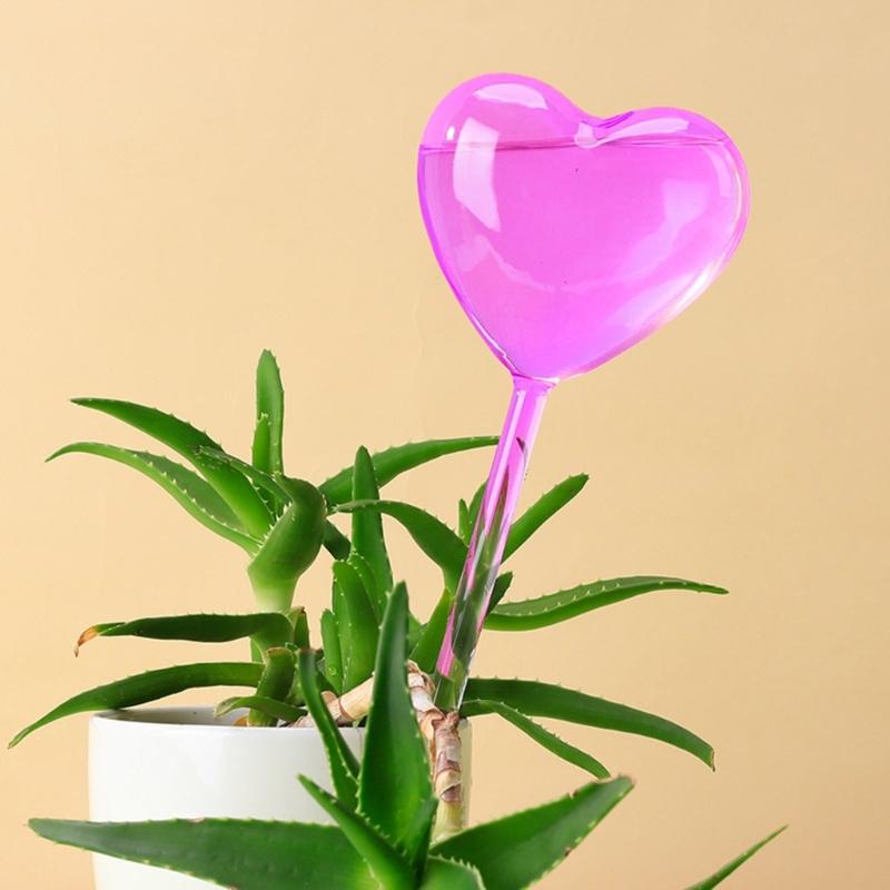 2Pcs Heart Plant Watering Globes Set Self Watering Globes for Indoor Plant Flowers Outdoor Plant Watering Bulb Dripper