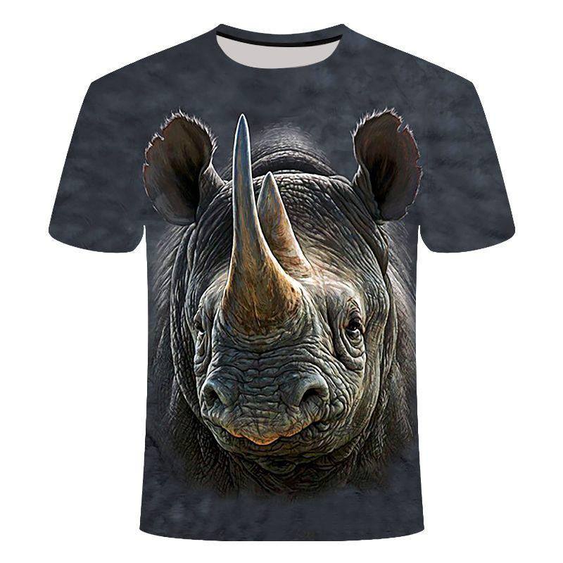 Crew Neck T-Shirt 3D Animal Short Sleeve T-shirt