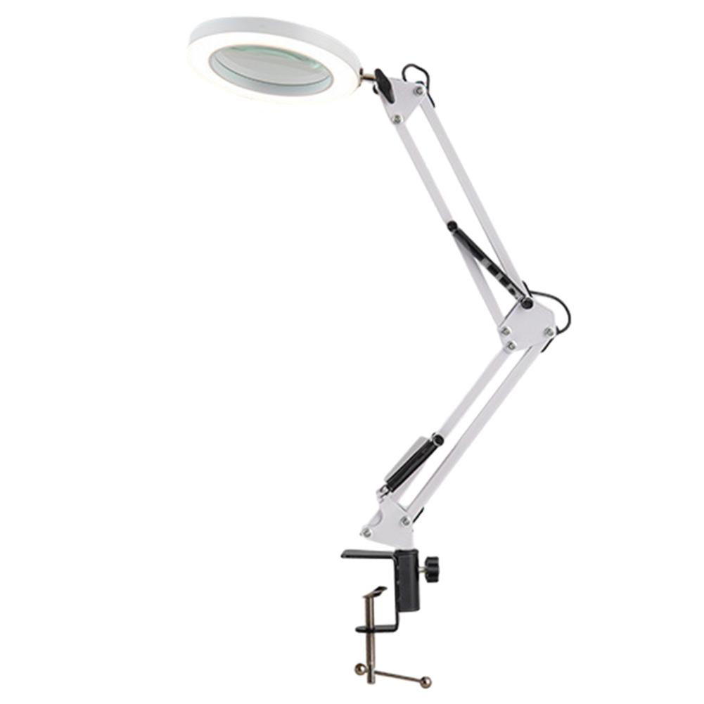10X Flexible Desk Lamp LED Illuminated Magnifier 3 Colors LED Magnifying Glass Clamp-on Table Lamp Soldering Repair Works Light